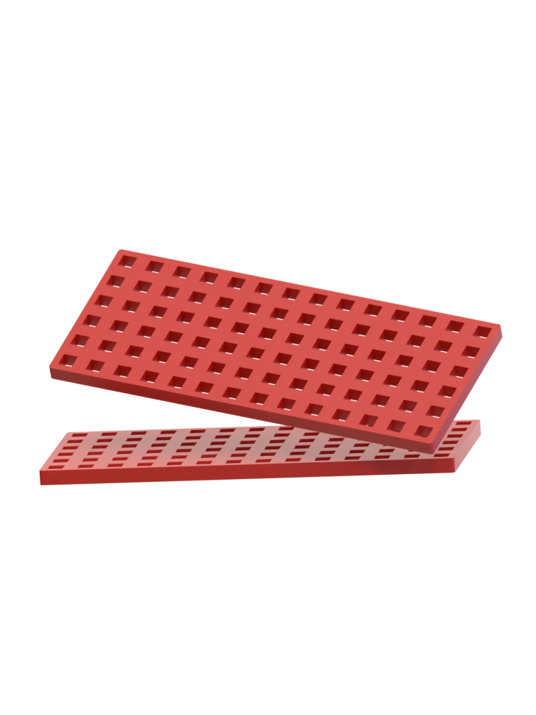 2 pcs Rectangular Baseplates - Red