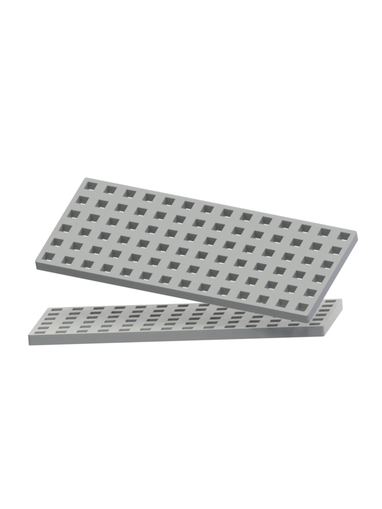 2 pcs Rectangular Baseplates - Gray