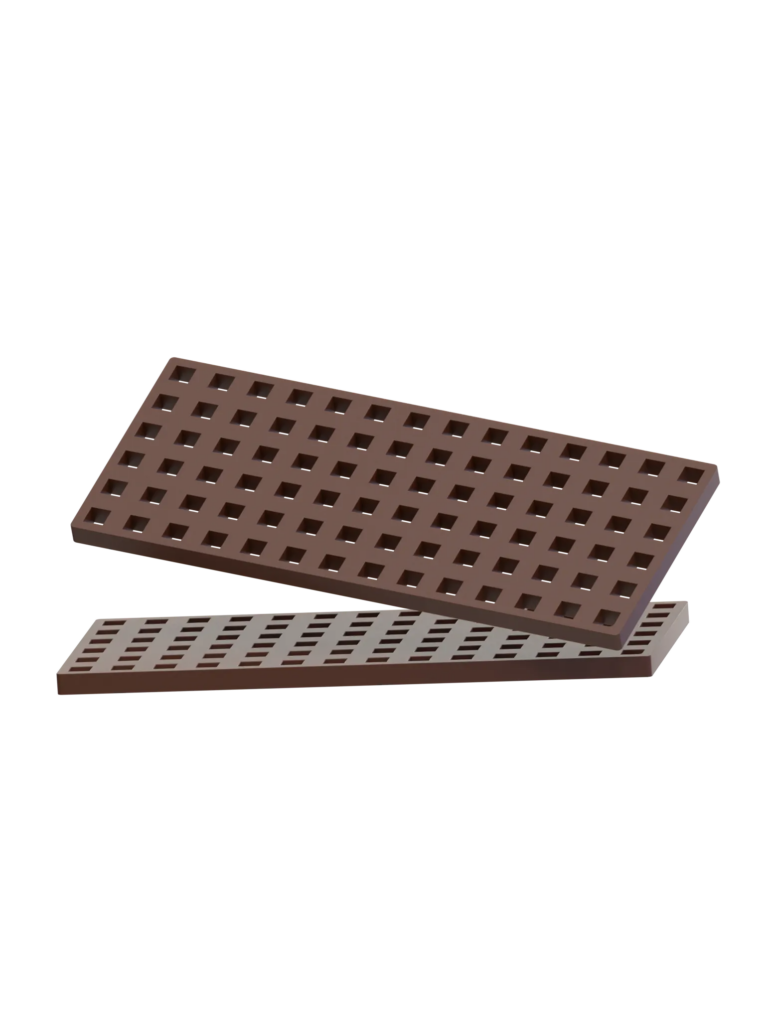 2 pcs Rectangular Baseplates - Brown